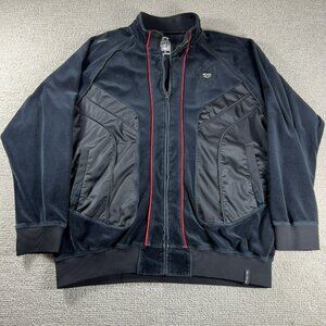 Akademiks Knowledge is Key Velour Jacket Black Men's Size 3XL